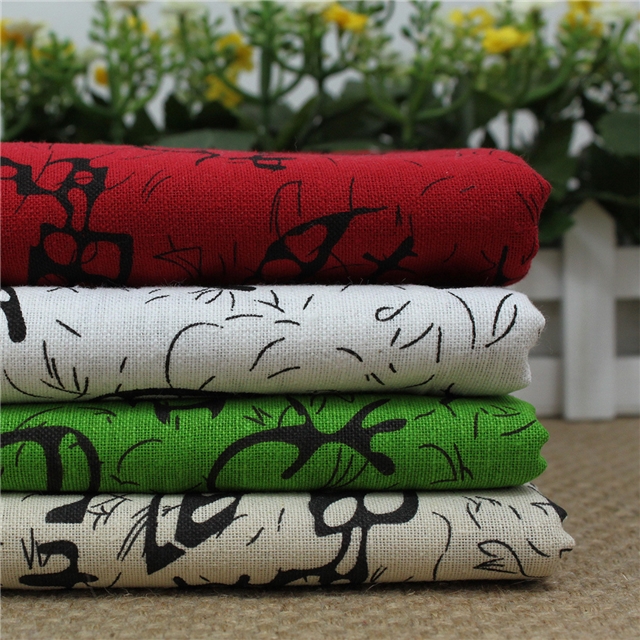 ancient style nail bone printing cotton and linen fabric