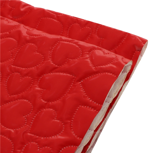 heart ultrasonic embossing PU cotton fabric 8#red,50*150cm(19.7*59.1