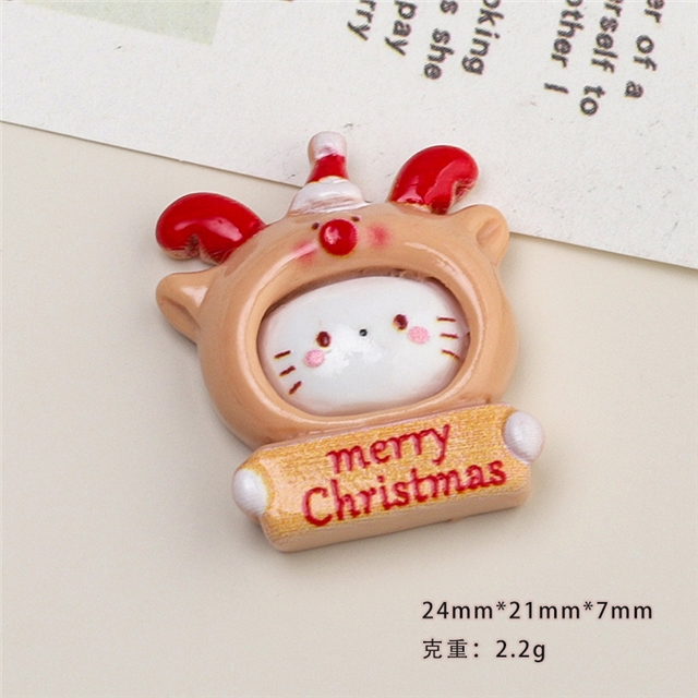 resin Christmas Cat Series 3D Resin Accessories