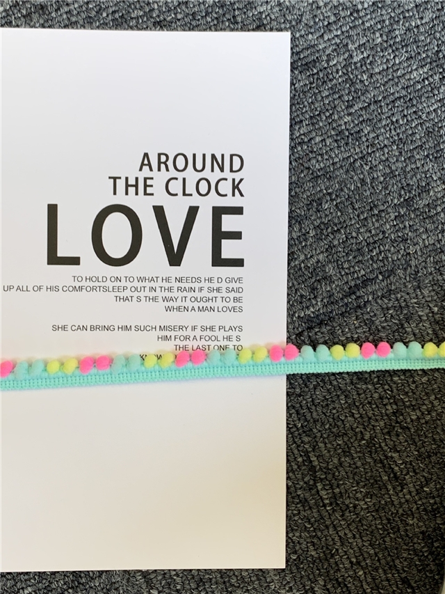colorful single-sided woolen ball lace