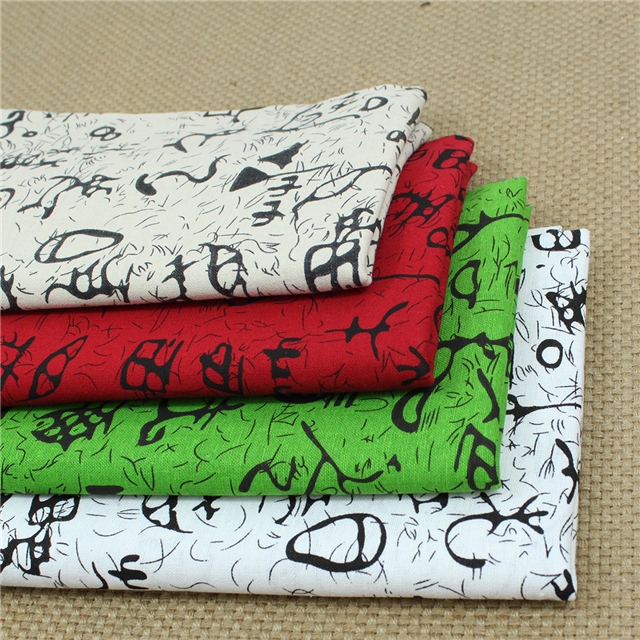 ancient style nail bone printing cotton and linen fabric
