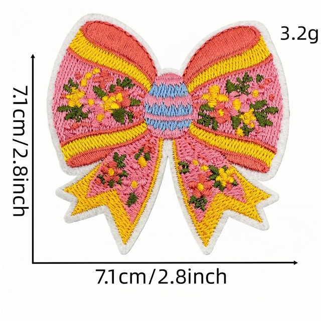 back with glue easter bow series embroidery patch (back with glue)