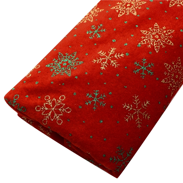 two-sided micro elasticity glitter christmas snowflake faux linen