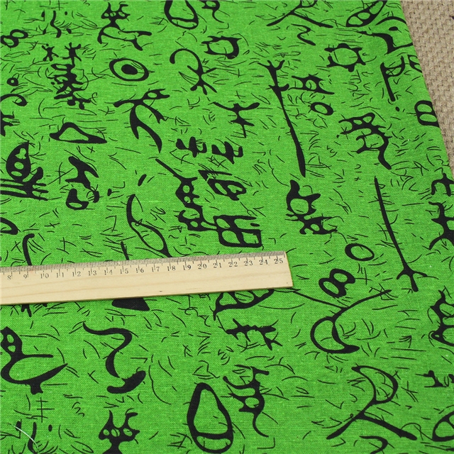 ancient style nail bone printing cotton and linen fabric