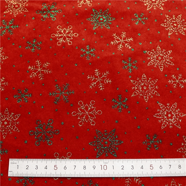 two-sided micro elasticity glitter christmas snowflake faux linen