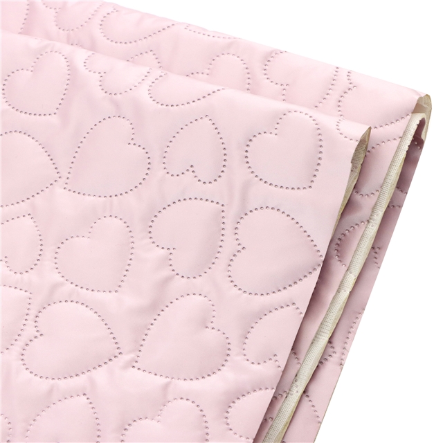 heart ultrasonic embossing PU cotton fabric 5#dark pink,50*150cm(19.7*59.1