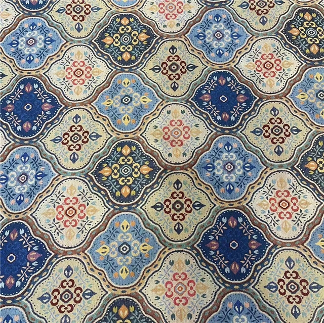 european bohemian jacquard contrasting polyester cotton fabric