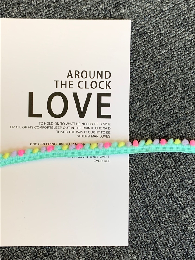 colorful single-sided woolen ball lace