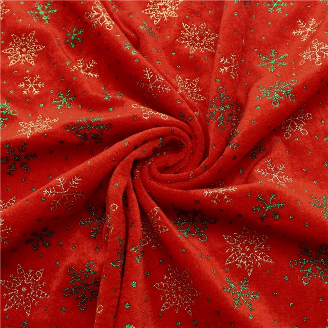 two-sided micro elasticity glitter christmas snowflake faux linen