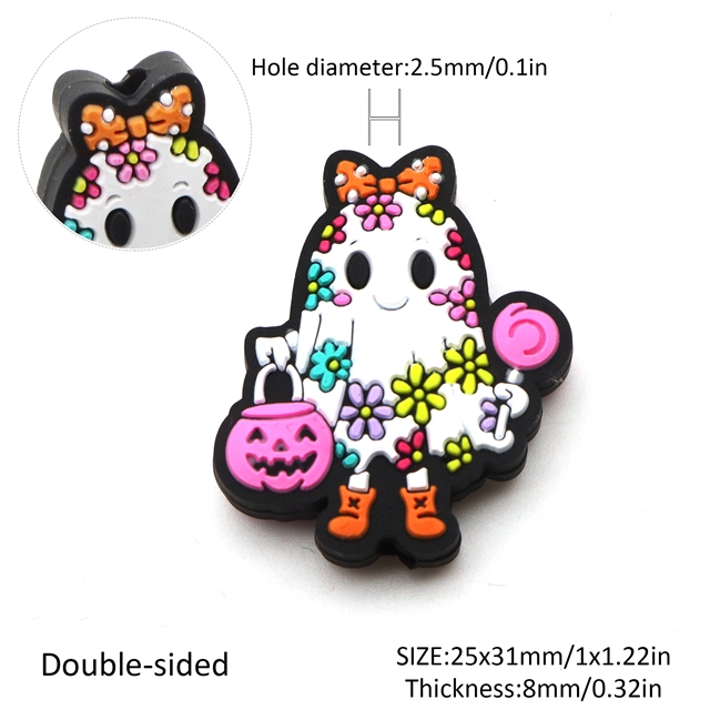 silicone halloween ghost silicone bead