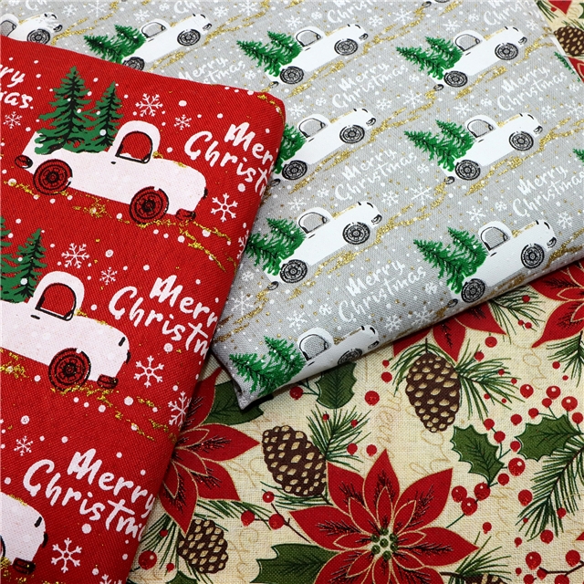 glitter christmas pinecone red flower linen cloth