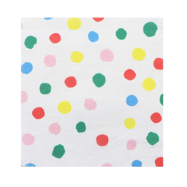 colorful polka dot cotton linen digital printing fabric