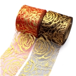 63mm hot stamping rose mesh roll