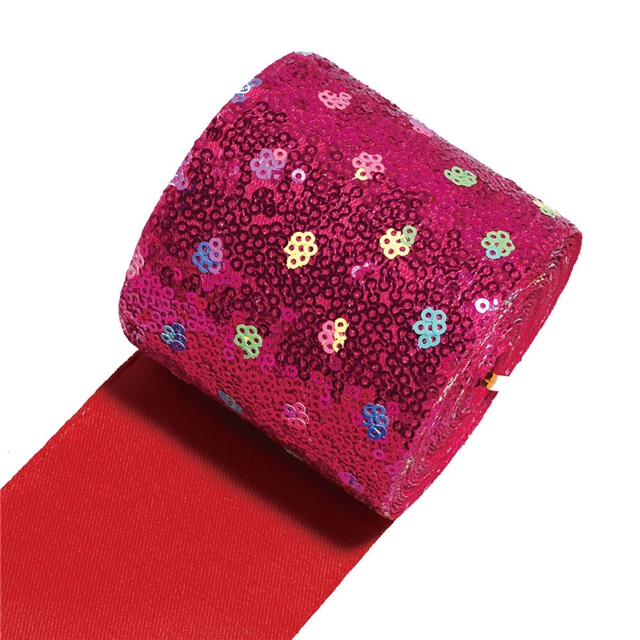 Iridescent plum blossom sequins ribbon