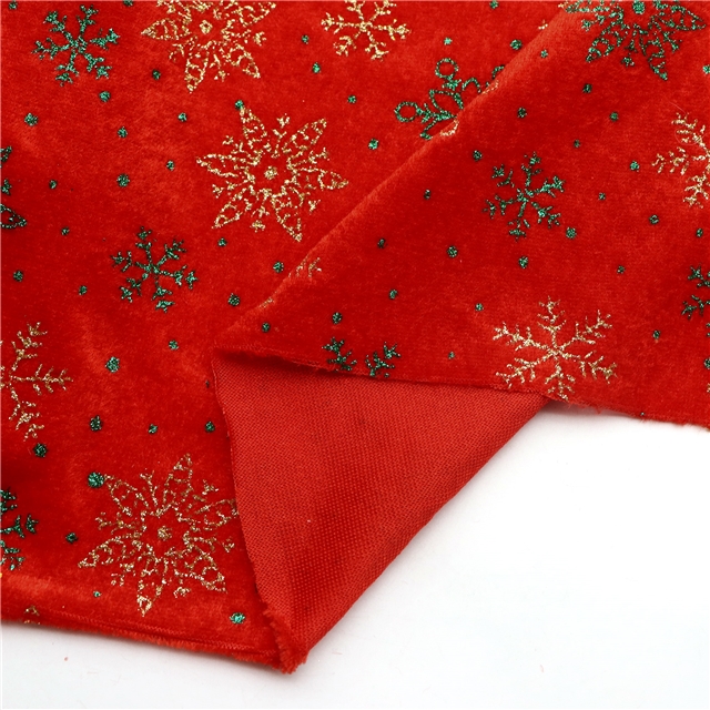 two-sided micro elasticity glitter christmas snowflake faux linen