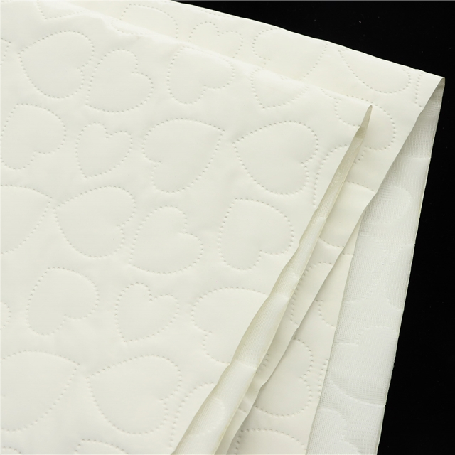 heart ultrasonic embossing PU cotton fabric 1#cream,50*150cm(19.7*59.1