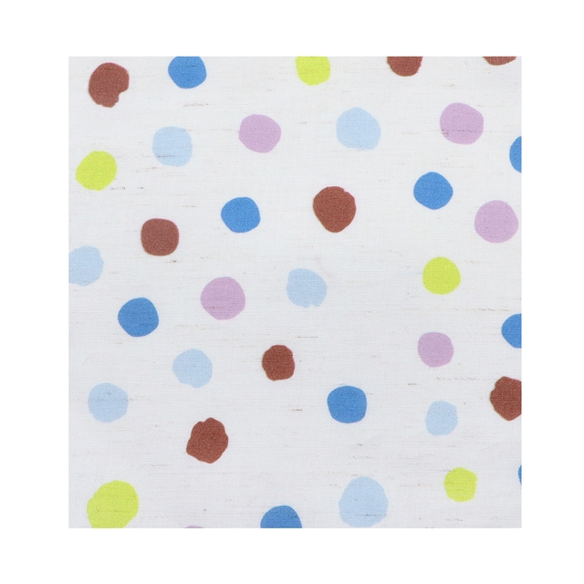 colorful polka dot cotton linen digital printing fabric