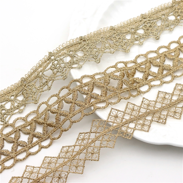 gold and silver thread double sided gold thread embroidery hollow lace