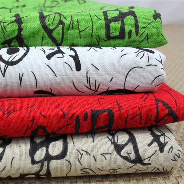 ancient style nail bone printing cotton and linen fabric