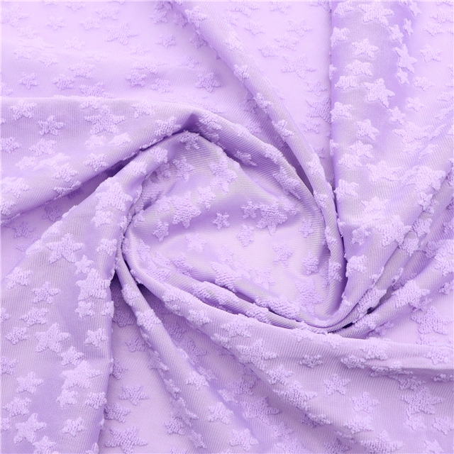 3d plush star plain jacquard fabric