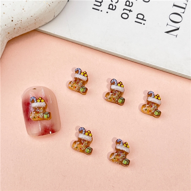 resin christmas series mini 3d resin nail accessories