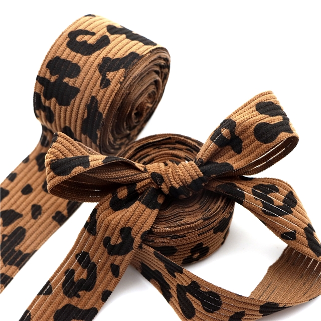 leopard corduroy tape