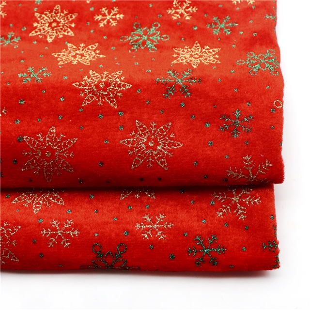 two-sided micro elasticity glitter christmas snowflake faux linen