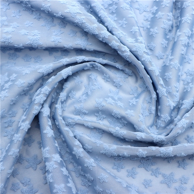 3d plush star plain jacquard fabric
