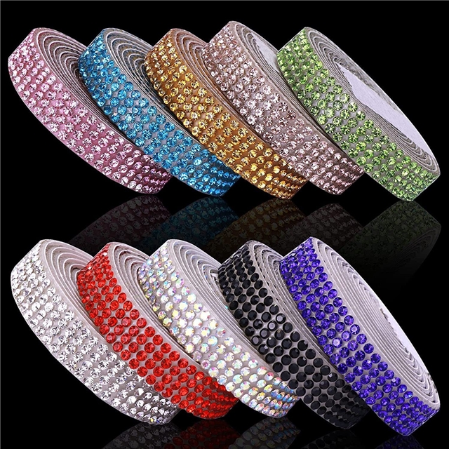 self adhesive rhinestone ribbon strips