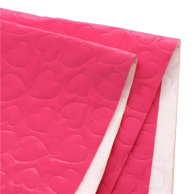 heart ultrasonic embossing PU cotton fabric 16#rose red,50*150cm(19.7*59.1