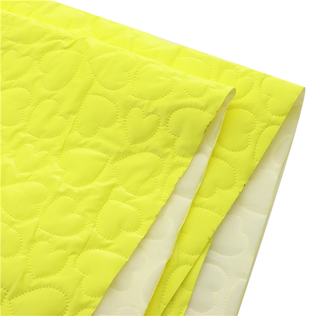 heart ultrasonic embossing PU cotton fabric 2#yellow,50*150cm(19.7*59.1