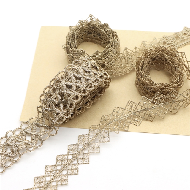 gold and silver thread double sided gold thread embroidery hollow lace