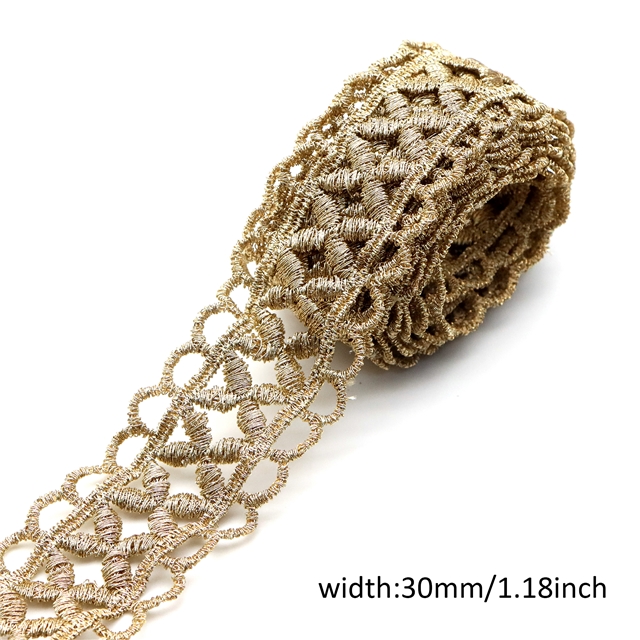 gold and silver thread double sided gold thread embroidery hollow lace