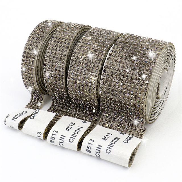 self adhesive rhinestone ribbon strips