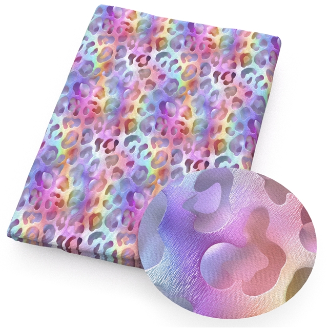 polyester cotton colorful leopard series polyester cotton fabric set (4 pcs/set)