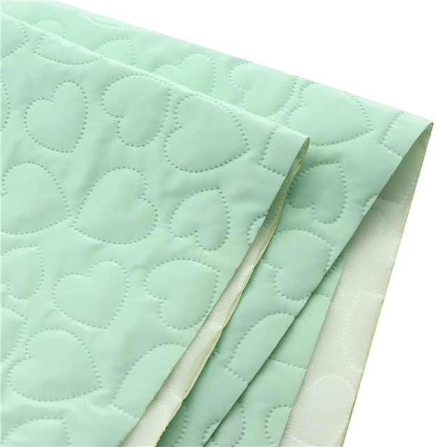heart ultrasonic embossing PU cotton fabric 3#light green,50*150cm(19.7*59.1