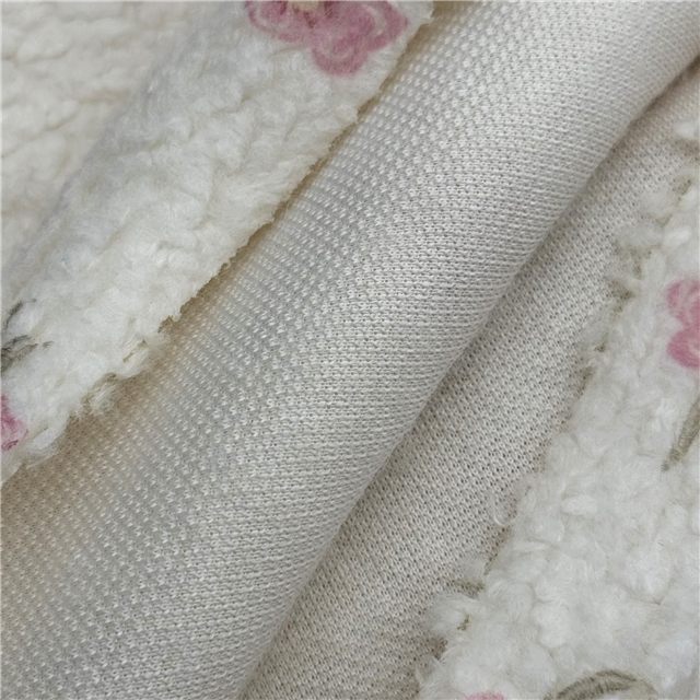 flower bear grid particle printed velvet fabric