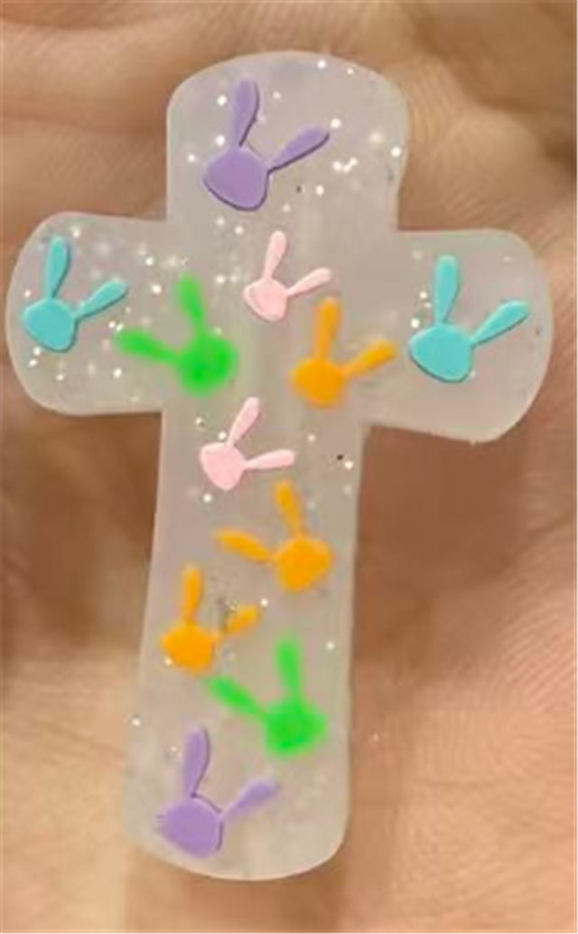 silicone rabbit head cross silicone beads