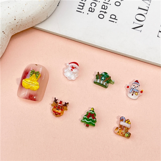 resin christmas series mini 3d resin nail accessories