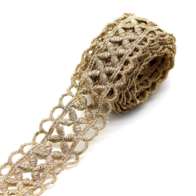 gold and silver thread double sided gold thread embroidery hollow lace