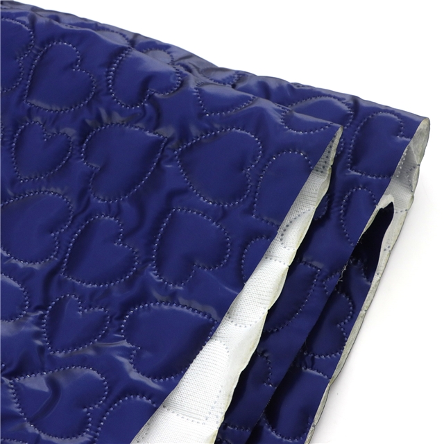 heart ultrasonic embossing PU cotton fabric 9#royal blue,50*150cm(19.7*59.1