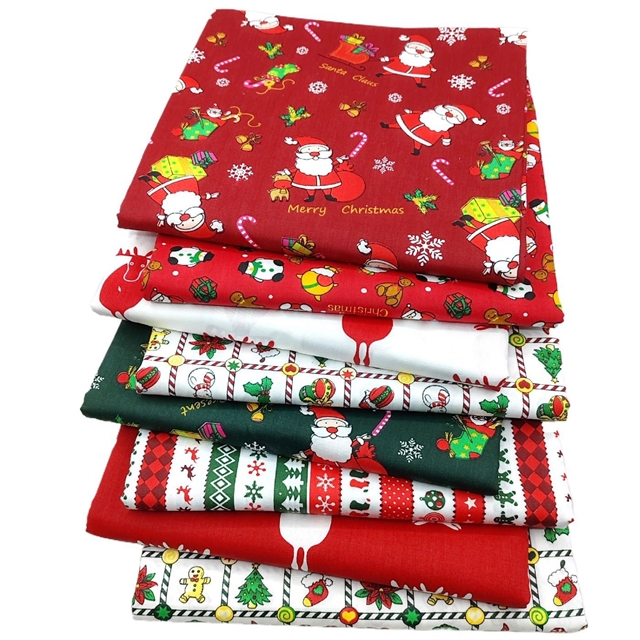 100% cotton christmas series cotton printed fabric set (8pcs/set)