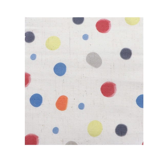 colorful polka dot cotton linen digital printing fabric