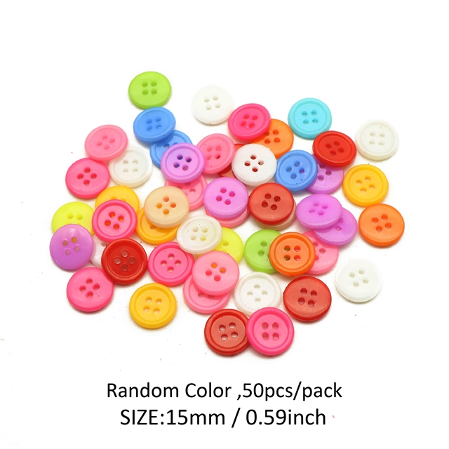 Plastic Plastic colored four eye button round 15mm(0.6