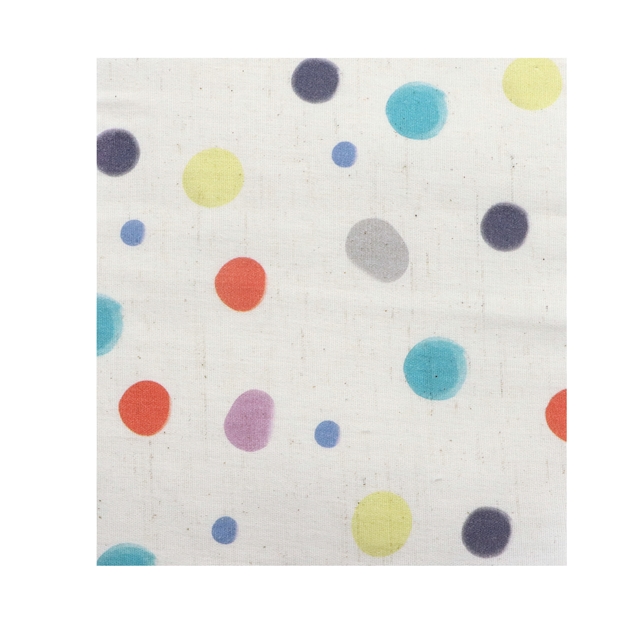 colorful polka dot cotton linen digital printing fabric