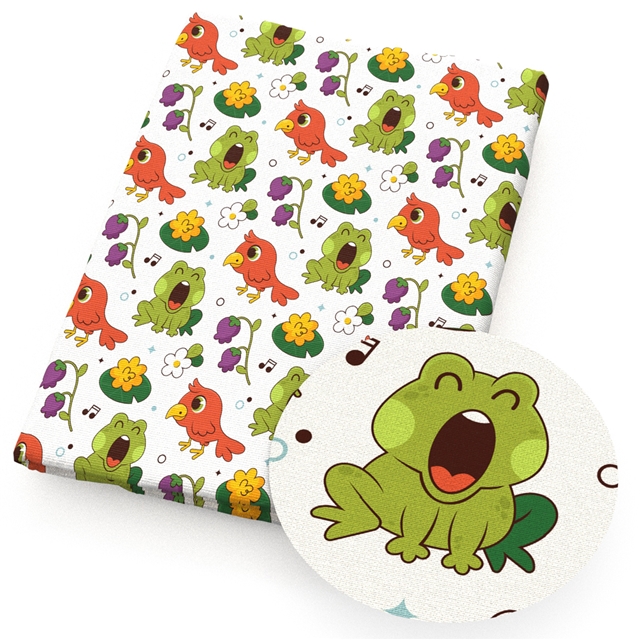 polyester cotton frog series polyester cotton fabric set (4 pcs/set)