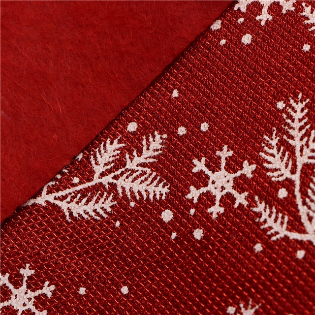 bright silk christmas deer snowflake branches ink printing plush bottom fabric