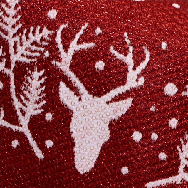 bright silk christmas deer snowflake branches ink printing plush bottom fabric