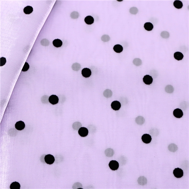 mesh velvet black dots organza fabric 1#,purple,50*150cm(19.7*59.1