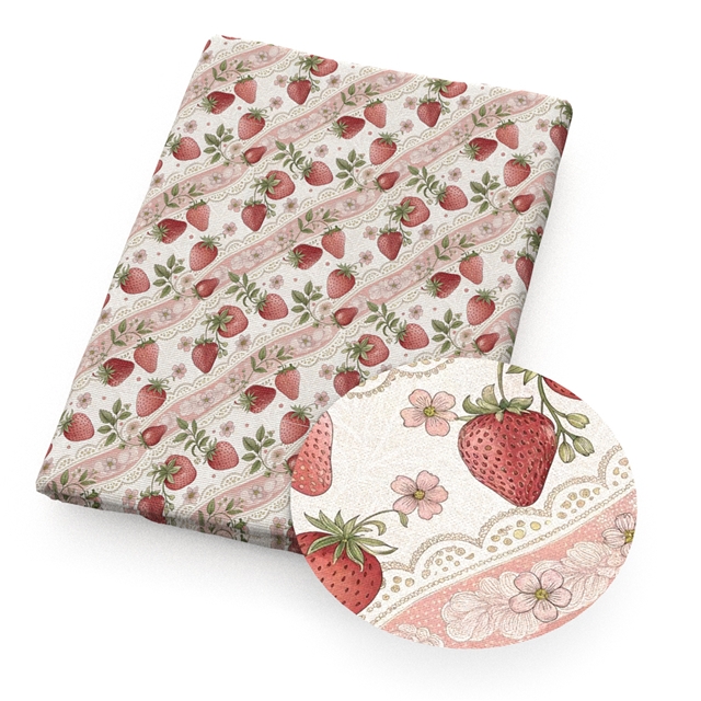 polyester cotton bow fruit series polyester cotton fabric set (4 pcs/set)